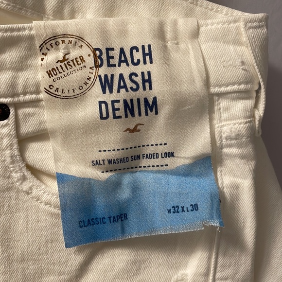 White Ripped Hollister Jeans NWT Size 32 x 30 - Picture 7 of 9